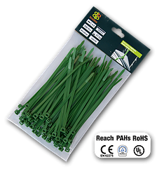 Кабельні Стяжки багаторазові пластикові, GREEN, 7,6*250 мм, TS1276250G