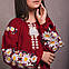 Вишита сукня для дівчинки Квіткова на бордовому льоні 116, фото 6