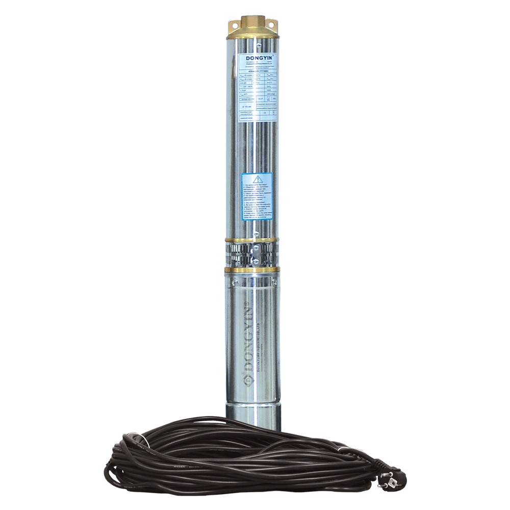 Насос відцентровий свердловинний 0.75кВт H 51(33)м Q 140(100)л/хв Ø102мм (кабель 25м) DONGYIN 4SDM6/7 (777492)