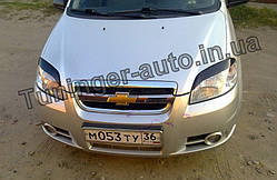 Реснички на фары Chevrolet Aveo T250 2005-2012 (ANV)