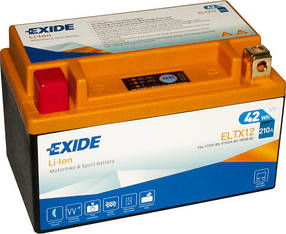 Мотоаккумулятор літій-іонний EXIDE ELTX12 42В/ч=3,5 Ач /Пусковий струм:210А (EN)/розмір 150x87x93 / Лівий [+]