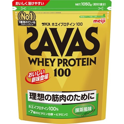 MEIJI SAVAS Whey Protein 100 сироватковий протеїн, вітаміни, смак матча 1050 г, 50 порцій