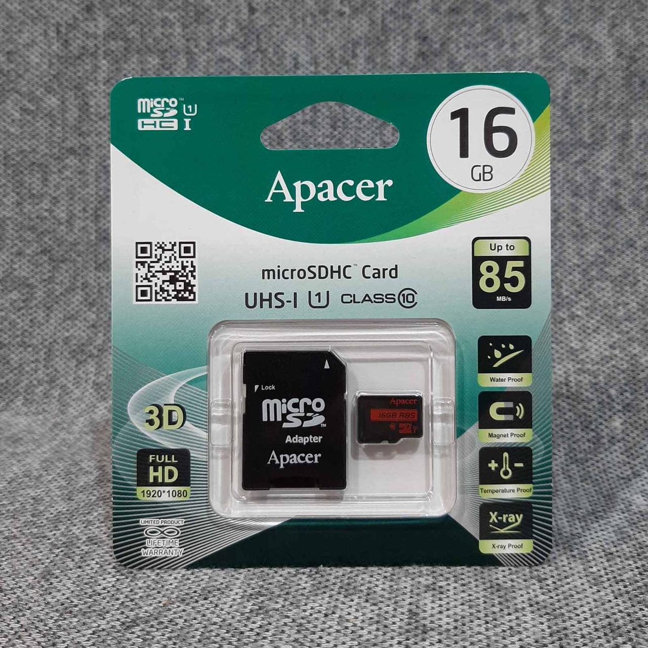 Картка пам'яті Apacer microSDHC 16 GB сlass10