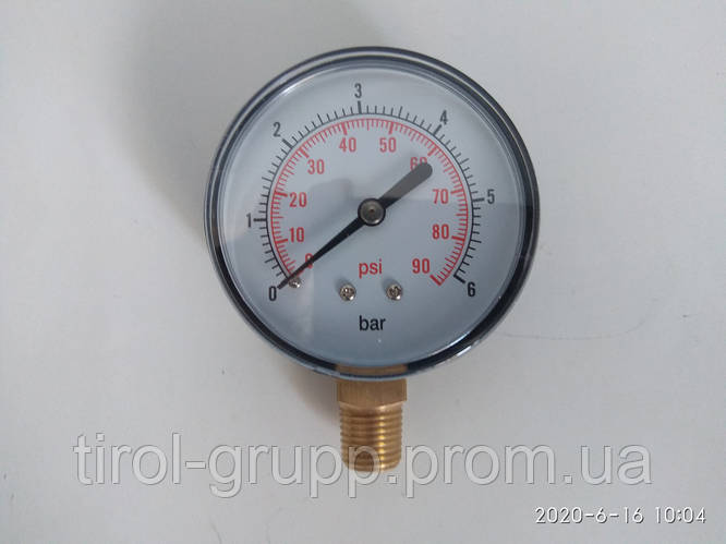 Манометр MR-6 6 бар радиальный, цена 132 грн — Prom.ua (ID#1201716537)