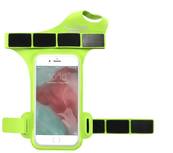 Спортивний чохол на зап'ясті для смартфона Floveme салатовий, фото 1