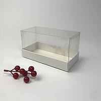 Коробка для десертов "Аквариум", 170*80*90 мм, с прозрачной крышкой, белая