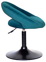 Стілець Holy (Холі) BK — Base зелений В-1003 велюр (бархіт) на чорній опорі млинця, фото 3