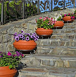 Вазон вуличний ф 600 мм, садово - парковий пластиковий для квітів (Термочаша - подвійні стінки) Теракот., фото 9