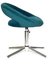 Стілець Holy (Холі) велюр зелений B-1003 Modern Base на хромованій базі на стопах, фото 3