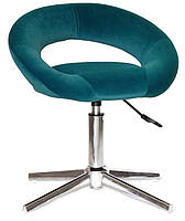 Стілець Holy (Холі) велюр зелений B-1003 Modern Base на хромованій базі на стопах, фото 2