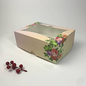 Коробка для капкейків (6 шт), 240*180*90 мм, з вікном "Кексик", "Ніжність"