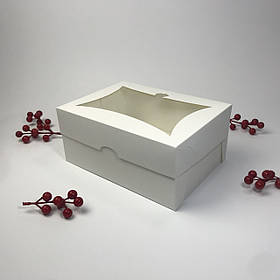 Коробка для капкейків (6 шт), 240*180*110 мм (h=110), з вікном кексик , біла