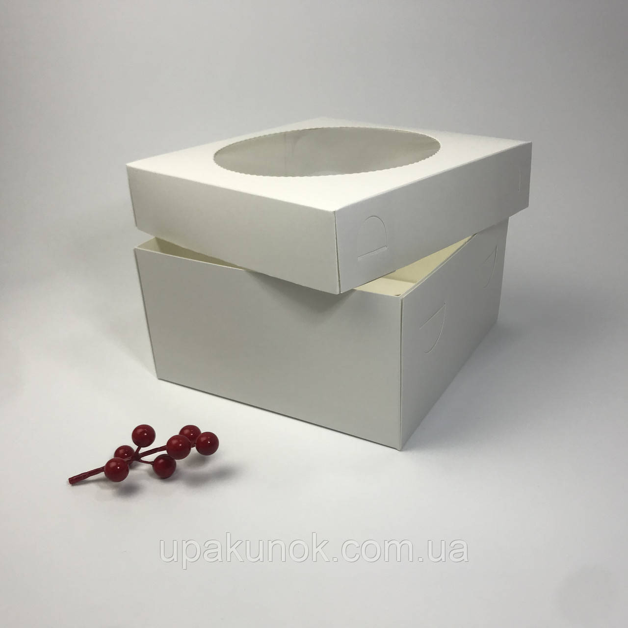 Коробка для капкейков (4 шт), 200*200*105 мм, с окном, белая - фото 3 - id-p1196730034