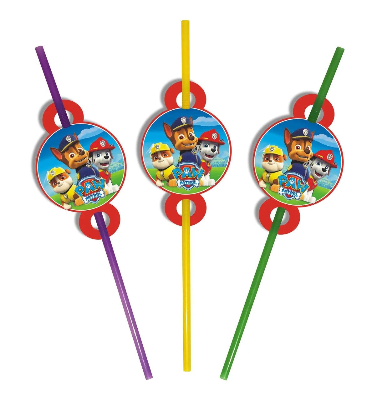 Трубочки для соків, коктейлів із гофрою дитячі в стилі "Щенячий патруль", фото 1