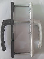 Натискний гарнітур — дверна ручка VORNE 28/85/200 з пружиною біло — коричневий для ПВХ дверей