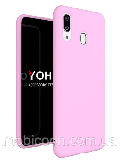 Чохол для Samsung Galaxy А20 А205 силіконовий рожевий (Самсунг А20)