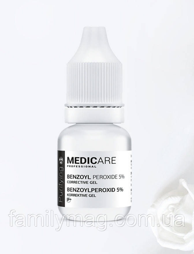 Перекис Бензоїлу 5% Коригуючий гель Benzoyl Peroxide Medicare Proffessional 15 мл