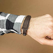 Браслет чоловічий з ремінної шкіри закривається на кобурний гвинт "Pull"