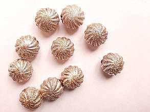 Бусини пластик "Зефір" з покриттям фольга 18 мм 500 грамів