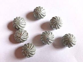 Бусини пластик "Зефір" з покриттям фольга 18 мм 500 грамів