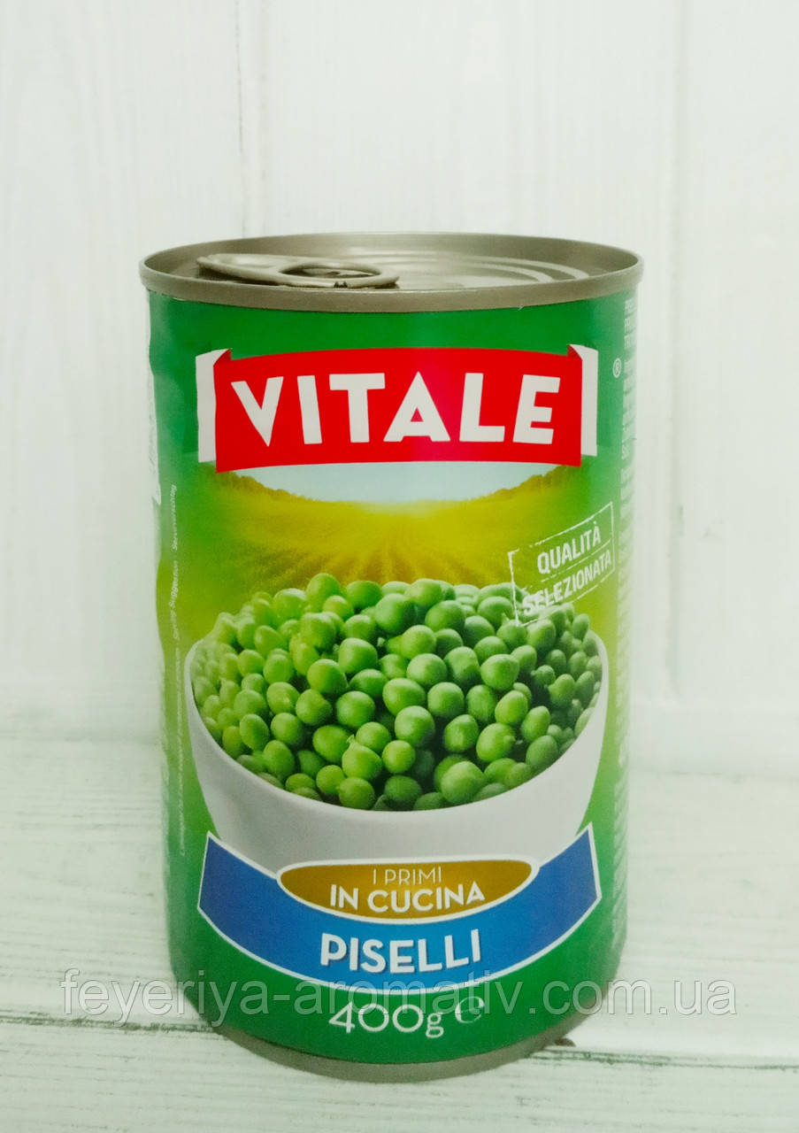 Горошок консервований Vitale Piselli 400г (Італія)