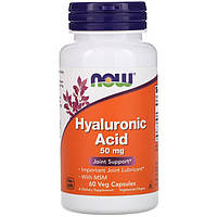 Гиалуроновая кислота NOW Foods "Hyaluronic Acid" с МСМ, 50 мг (60 капсул)