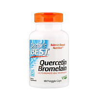 Doctor's Best, Кверцетин і бромелайн, кверцетин 500 мг бромелаїн 250 мг 180 расткапсул