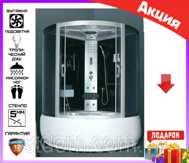 Душова кабіна з ванною 130x130x215 см Atlantis AKL1317 M (GR)