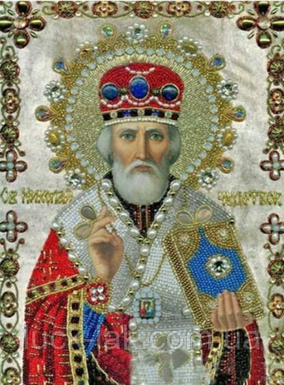 Алмазна вишивка ікони, Святий Микола Чудотворець 30х40 см, повна викладка, квадратні стрази