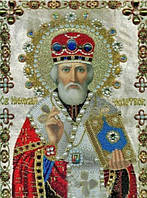 Алмазная вышивка икона, Святой Николай Чудотворец 30х40 см, полная выкладка, квадратные стразы