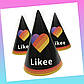 Ковпачки святкові паперові Лайки Likee, ковпаки дитячі на голову набор10 шт, фото 2