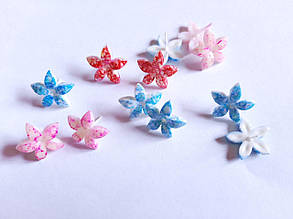 Сережки пластикові, пумери "Лілії" 6 пар