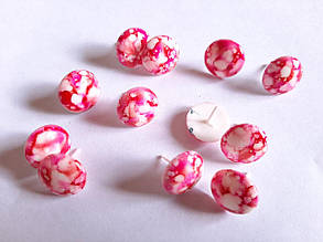 Сережки пластикові, пумери "Круглий" 6 пар