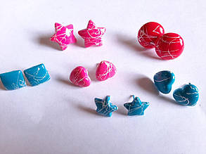 Сережки пластикові, пумери "Мікс" 6 пар