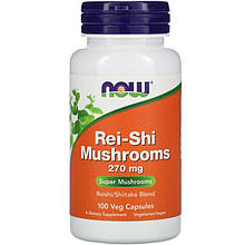 Суміш грибів рейші та шиїтаке NOW Foods "Rei-Shi Mushrooms" 270 мг (100 капсул)