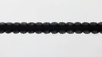 Гумка декоративна 15 мм чорна двостороння