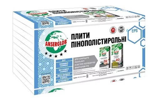 Пінопласт EPS-40 Anserglob 10 кг/м. куб 10 см (1 х 1 м), фото 2