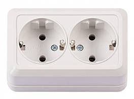 Накладна Розетка 2-а з/до (біла) Leon Ny95000063