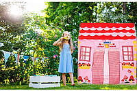 Палатка детская для дома и улицы Yufeng Toys Прекрасный домик с входом на завязках и окошками