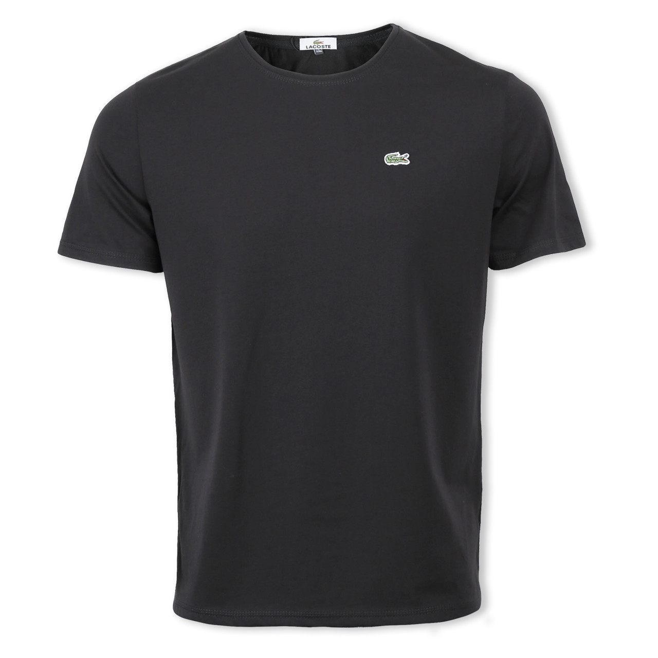 Футболка мужская черная LACOSTE с патчем Ф-10 BLK XL(Р) 20-819-020, фото 1