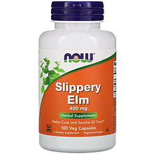 Ковзний в'яз NOW Foods "Slippery Elm" 400 мг (100 капсул)