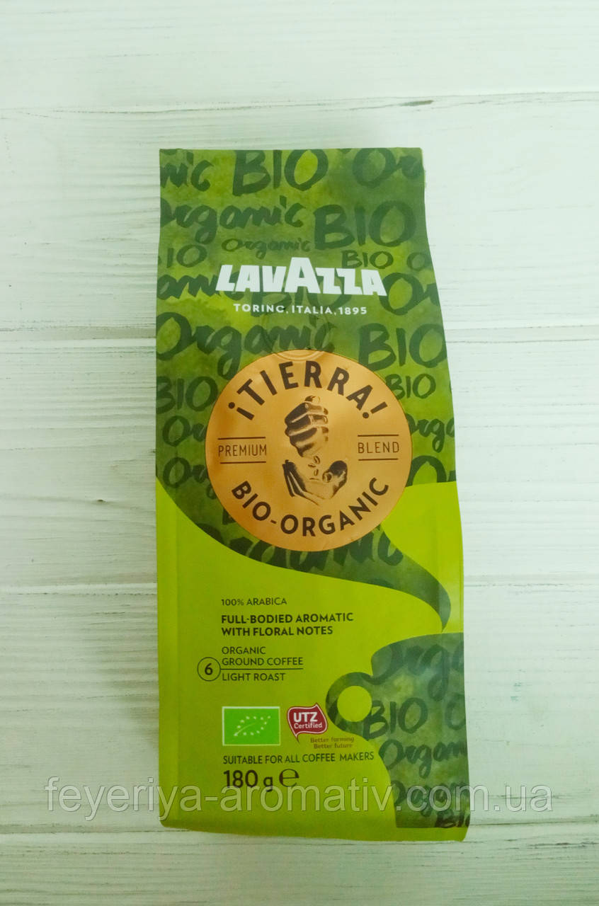 Кава мелена Lavazza Tierra Bio-Organic 6 з квітковим ароматом 180г (Італія)