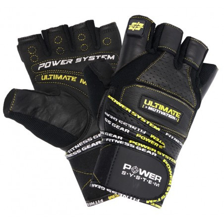 Рукавички для фітнесу Power System PS-2810 Ultimate Motivation Black/Yellow Line S