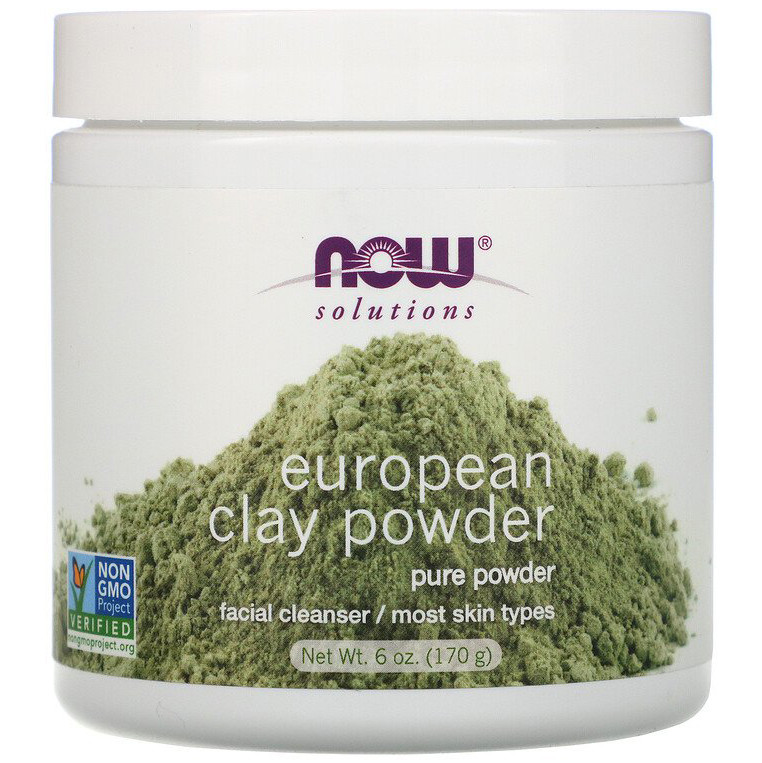 Європейська глина для обличчя NOW Foods, Solutions "European Clay Powder" у порошку (170 г)
