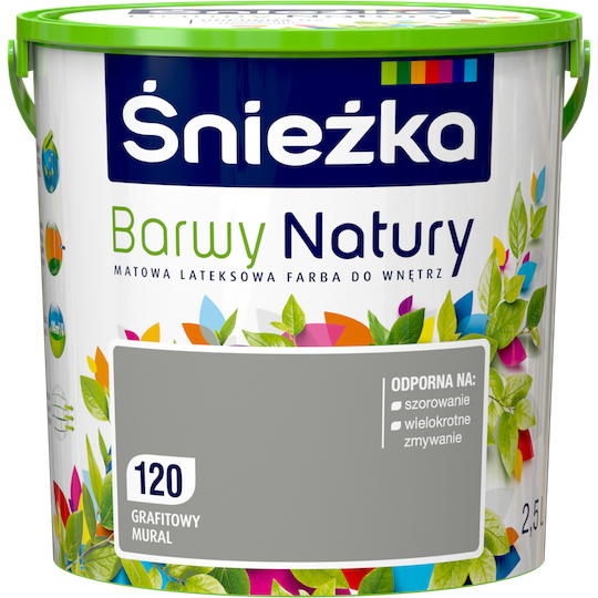 Фарба латексна Sniezka Barwy Natury 120Т ГРАФІТОВИЙ МУРАЛ 2.5 л