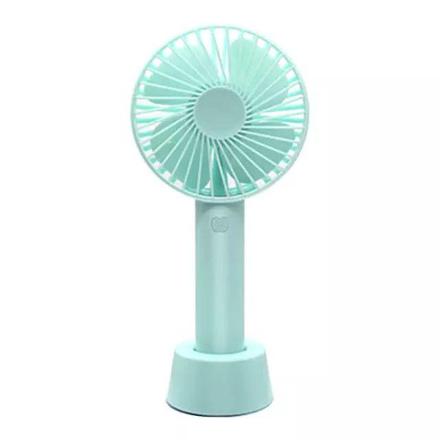 Вентилятор ручної акумуляторний Portable fan Blue з підставкою і USB-зарядкою