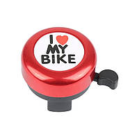 Звонок DN BL-005 I love my bike, красный (BL-005-red)