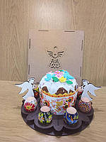 Підставка для паски і яєць з фігурками ангелів в сувенірній коробці Karmen венге 501