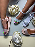 Жіночі літні шкіряні босоніжки без каблука Dior, уобная танкетка!, фото 5