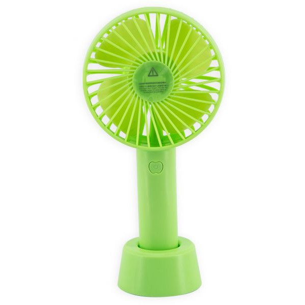 Вентилятор ручної акумуляторний Portable fan Green з підставкою і USB-зарядкою